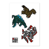 The KidKinobi Kid Mecha, Kid Kong, & Kid Zilla Sticker Sheet