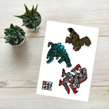 The KidKinobi Kid Mecha, Kid Kong, & Kid Zilla Sticker Sheet