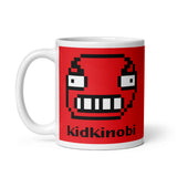 The KidKinobi White Kinobi Face Glossy Mug -- Red