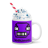 The KidKinobi Face White Glossy Mug -- Purple